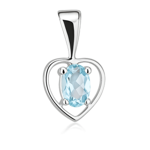 Colgante Unisex Minimalista de Topacio Azul con Corte Ovalado en Plata de Ley Chapada en Rodio para Regalo de Boda, Compromiso o Fiesta - Product Image 4