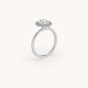 แหวนเพชรเลี้ยงในห้องปฏิบัติการทองคำ 14k ของลุยส์ แหวนหมั้น - Product Image 2