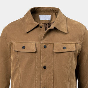 Chaqueta de Cuero PU Personalizable de Fabricante Directo, Color Caqui Oscuro, Manga Larga, Invierno, Transpirable, Anti-UV, Forro de Piel Sintética - Product Image 2