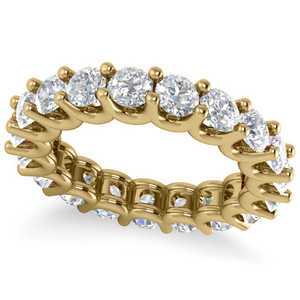 Alliance de mariage en or jaune 14 carats avec diamants éternels, anneaux en diamants de 3,23 carats - Product Image 3