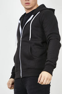 เสื้อสวมหัวโอเวอร์ไซส์แบบปรับแต่งได้สำหรับผู้ชายเสื้อมีฮู้ดสไตล์สตรีทแวร์ประดับพลอยเทียมระบายอากาศ - Product Image 5