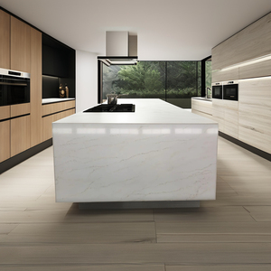 Hot Sale Sahara Gold Calacatta 2cm 3cm Beveled Edge Eco-Friendly Modern <b>Artificial</b> <b>Stone</b> Quartz Slab Dining/Living Room/Bedroom - Product Image 1