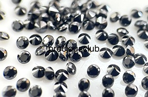 Moissanita de corte brillante redondo, VVS, puro, redondo, calidad AAA, negro, 1mm - Product Image 5