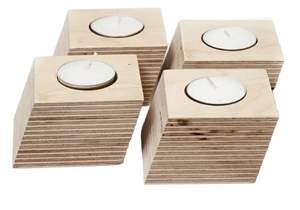 Fabricante Exportador Venta caliente quemado hecho a mano decorativo candelabros de madera Juego de 3 candelabros votivos Juego de pilares - Product Image 5