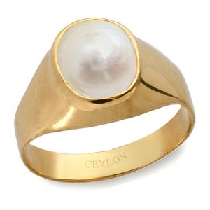 Anillo de Perlas del Mar del Sur Ceylon Gems Moti 6.5CTS/7.25Ratti, Anillo Panchdhatu con Piedra de 6.5cts o 7.25ratti, Anillos de Perlas del Mar del Sur - Product Image 1