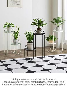 Soporte para macetas de metal de aspecto refinado, diseñado para complementar la decoración de lujo, adecuado para vestíbulos, hoteles y oficinas. - Product Image 2