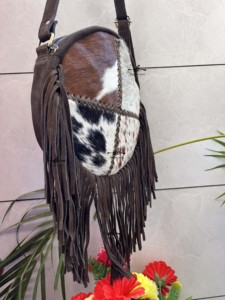 Stylish Cowhide Fur Sling <b>Bag</b> Handbag New Western Collection of Fringe Crossbody Shoulder Round <b>Bags</b> <b>Women's</b> Multi Uses <b>Bag</b> - Product Image 3