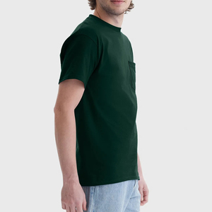 Camiseta sólida de punto informal de verano para hombre con bolsillo frontal, camisetas deportivas de manga corta para gimnasio y entrenamiento para correr - Product Image 4