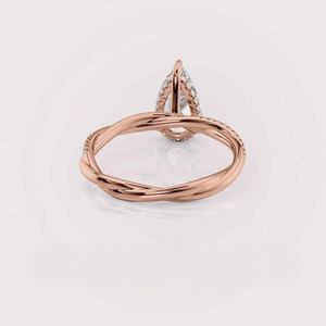 Bague en diamant de culture certifié IGI pour mariage et fiançailles en or jaune/blanc et or rose massif 14 carats - Product Image 3