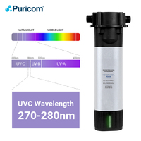 Module de désinfection LED UVC Plug-and-Play MIT PURICOM UVD-0151 pour usage domestique, en plastique, à haut débit (15 L/min), lampe de stérilisation UV LED