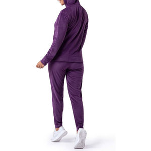 Vêtements de jogging pour femmes, ensemble d'entraînement personnalisé pour femmes, fermeture éclair intégrale, couleur unie, tissu uni pour femmes, survêtement - Product Image 2
