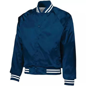 OEM venta al por mayor de alta calidad de los hombres de satén liso Varsity béisbol bombardero sólido frontal chaqueta del equipo deportivo chaqueta para el invierno - Product Image 5