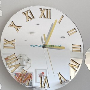 Horloge murale à motif de luxe en acier inoxydable, miroir brillant, poli, pour cadeaux de mariage et d'événements, en acier inoxydable - Product Image 5