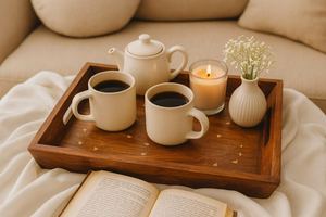 Bandeja Rectangular de Madera Hecha a Mano Más Vendida con Asas Recortadas para Decoración del Hogar, Mesa de Centro, Uso en Hoteles y Restaurantes - Product Image 3