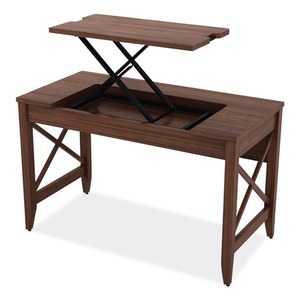 Alera WDE4824-T-WA Escritorio moderno de nogal con altura ajustable, 47,25 pulgadas. X 23.63 Pulgadas X 29.5 Pulgadas a 43.75 pulgadas. Función Ajustable - Product Image 6