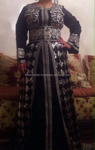 Dernière robe caftan musulmane à col rond brodée de haute qualité vêtements islamiques de soirée amples de Dubaï Abaya - Product Image 2