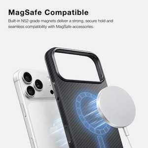 เคสโทรศัพท์ DEFF DURO ใยอะรามิด สำหรับ 17 Pro 18 Pro Pro Max ลายคาร์บอนไฟเบอร์ รองรับการชาร์จแบบแม่เหล็ก - Product Image 5