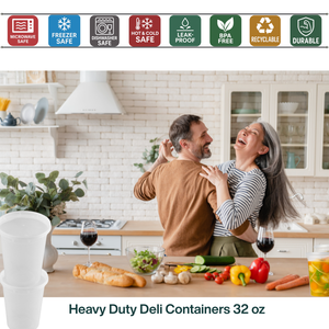 ProTakeOut [32 Oz] Contenedores de PP Resistentes para Deli con Tapas, 240 Sets (24/20), Aptos para Microondas y Congelador, Resistentes a la Temperatura, Duraderos - Product Image 2