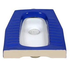 Casserole accroupie orientale en céramique bleue d'usine Vistaar porcelaine indienne salle de bain toilette articles sanitaires - Product Image 2