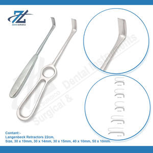 Retractor Langenbeck con mango sólido 30x15mm 22,0 cm Instrumentos quirúrgicos básicos Acero inoxidable Fabricado Pakistán - Product Image 3