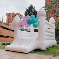 Château gonflable blanc de 10 pieds de qualité commerciale pour adultes, location de fête, château gonflable blanc pour enfants