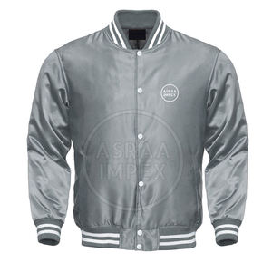 Veste universitaire en satin de soie à la mode personnalisée 2025 très vendue vente en gros pour hommes blouson d'aviateur avec logo de couleur personnalisée pour hommes fabriqué au Pakistan - Product Image 1