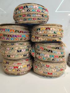 High Quality Elegant Beaded Lace <b>Fabric</b> for Bridal Gowns and Evening Dresses Handcrafted Beads Fashion Accessories - Product Image 3