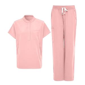 Servicio OEM tejido algodón poliéster Scrub moda cómodo personalizado Color Hospital enfermera uniforme Stand Collar Scrub Sets - Product Image 6