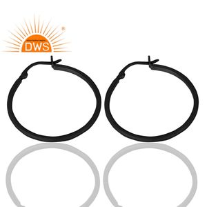 Pendiente Chapado en rodio negro de Plata de Ley 925 superventas, joyería personalizada para mujer, regalo para ella - Product Image 2