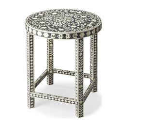 Demandable New Trending Hot Selling Bone Inlay Coffee Table Mother of Pearl Bedside Table <b>White</b> <b>Nightstand</b> Wholesale - Product Image 1