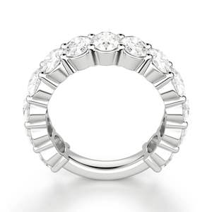 Oval Cut Semi Eternity Wedding Band para mujer - Product Image 4
