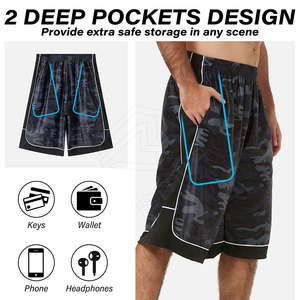 Bas quantité minimale de commande Sublimation maille Shorts séchage rapide hommes femmes unisexe 250 Gsm maille Shorts basket-ball Double couche maille Shorts - Product Image 5