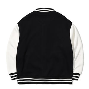 Custom 2026 Unisex White & <b>Navy</b> Varsity <b>Jacket</b> Classic Letterman Bomber with Ribbed Trim <b>for</b> Men & <b>Women</b> - Product Image 3