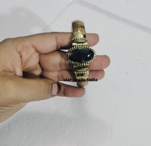 กำไลข้อมือสำหรับผู้หญิงกำไลข้อมือหินเนเชอเรลออกแบบได้ตามต้องการออกแบบด้วยทองเหลือง & กระดูกกำไลข้อมือสำหรับ100% ทำจากกระดูก - Product Image 5