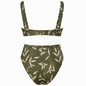 Conjunto de Bikini de Dos Piezas para Mujer, Estilo Moderno, Cintura Alta, Material Elástico, Traje de Baño para Playa, Piscina y Vacaciones - Product Image 4