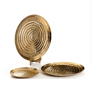 ถาดเสิร์ฟทรงกลมสำหรับร้านอาหารคาเฟ่โรงแรมจานเสิร์ฟอาหารชุบทองกาแฟอุปกรณ์สำหรับจัดเลี้ยง - Product Image 4