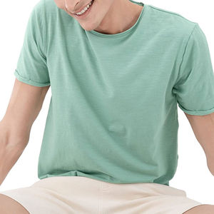 T-shirt en coton 100% de qualité supérieure pour homme, coupe classique, tricoté, écologique, service OEM - Product Image 4