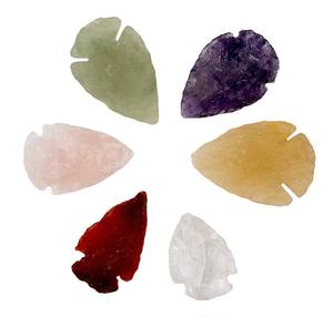 Pointes de flèche en pierre naturelle mélangée de haute qualité, pierres précieuses, agate, cristaux, pointes de flèche de guérison Reiki, grossiste - Product Image 1