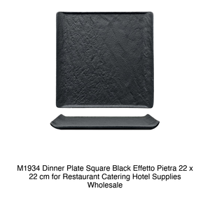 Plato Cuadrado Negro Efecto Piedra M1934 de 22 x 22 cm para Restaurante, Catering, Hotel, Suministros al por Mayor - Product Image 2