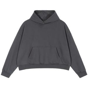 Sweats à capuche en coton épais et uni pour hommes, taille plus, anti-rétrécissement, surdimensionné, poids lourd 380 - 500gsm vierge - Product Image 3