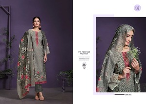 Trajes de boda para mujer Digital con estampado de algodón puro 100%, pantalón bordado y Dupatta disponibles para la venta en la India, hechos con seda - Product Image 6