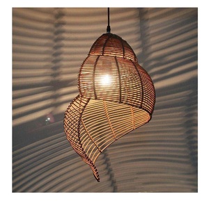 Hotel natural hecho a mano ratán decoración moderna lámpara colgante tejida lámpara de bambú ratán de Vietnam - Product Image 4
