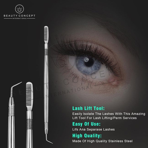 Outils de levage de cils Double face de qualité supérieure Concept écologique Extension de Volume de permanente Finition argentée Ascenseur de cils liquide - Product Image 3