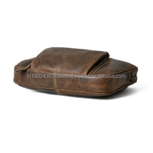 Cuir à l'huile de cire brillante avec sac à main de poche Porte-documents vintage pour hommes Sac en cuir de vache véritable de vente en gros - Product Image 4