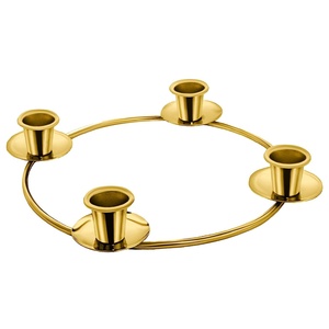 Soporte de vela en forma de anillo con 4 cabezas, soporte de vela negro moderno, anillo de Metal, portavelas decorativo de mesa, decoración de Navidad - Product Image 4