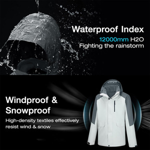 Chaqueta de esquí personalizada OEM para prendas de vestir exteriores impermeables de invierno con tela transpirable y opciones de impresión de logotipo de etiqueta privada - Product Image 4