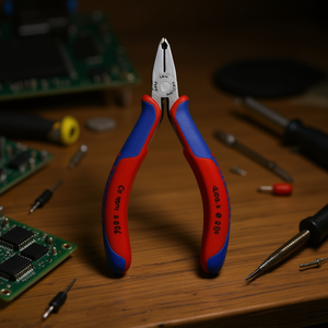 คีมตัดปลายเฉียง Knipex Electronics รุ่นมินิเบลด พร้อมคุณสมบัติการตัดปลาย ด้ามจับขัดเงาแบบกระจก ประกอบด้วยหลายส่วนประกอบ - Product Image 3