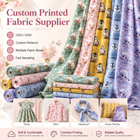 Tissu imprimé personnalisé avec des motifs de dessins animés, matériaux au choix, vente en gros auprès des fabricants OEM/ODM, faible MOQ