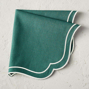 ผ้าเช็ดปากผ้าฝ้ายสีเขียวลายทางเสื่อรองจานกันน้ำแบบใช้แล้วทิ้งสำหรับอาหารค่ำในสวนสีทอง - Product Image 3
