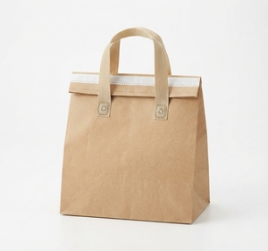 Bolsa Térmica Aislante de Papel Kraft al por Mayor con Logotipo Personalizado, Bolsa para Llevar con Forro de Papel de Aluminio, Grabado en Relieve, Laminado Mate - Product Image 2
